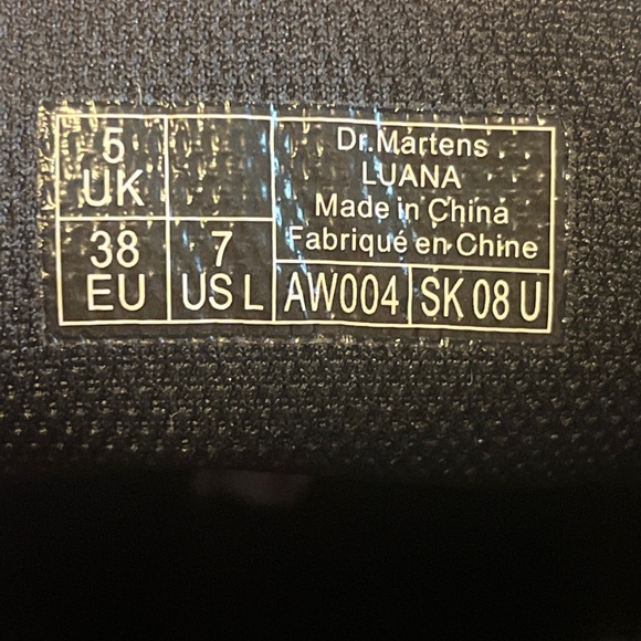 Dr. Martens Luana Boots Womens Size 7 L Black Leather Combat Air Wair Lace Up - Picture 5 of 7